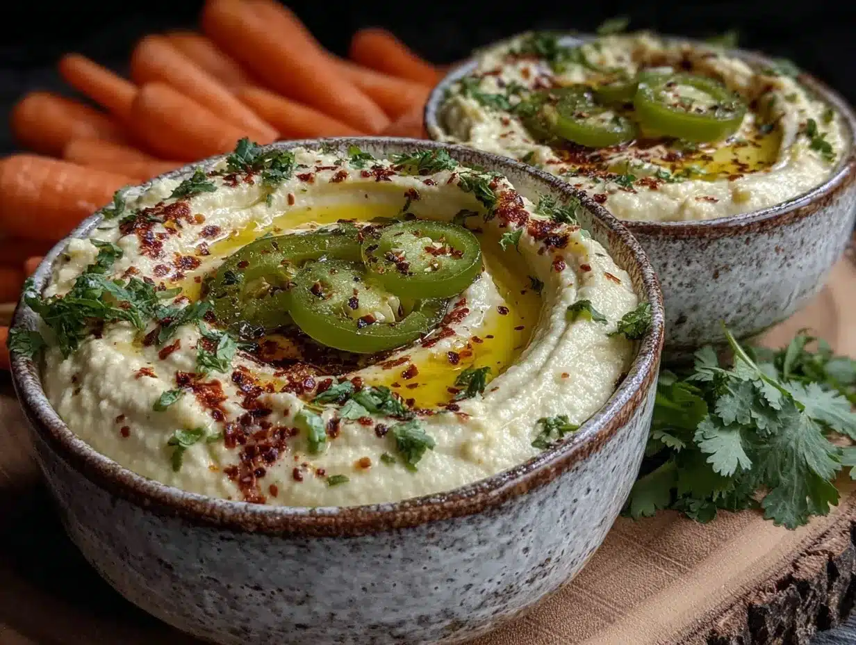 creamy spicy jalapeño hummus preparation steps