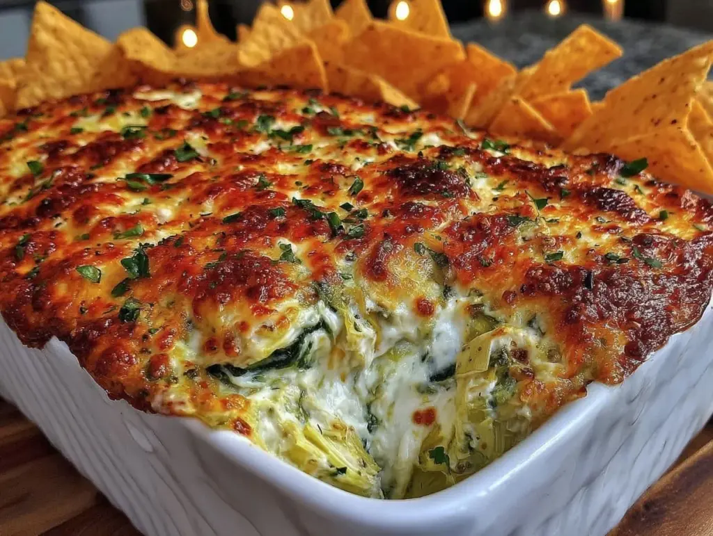 creamy spinach artichoke dip - featured image