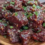 crispy beef with sweet and sticky sauce - featured image