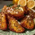 crispy greek lemon potatoes - featured image