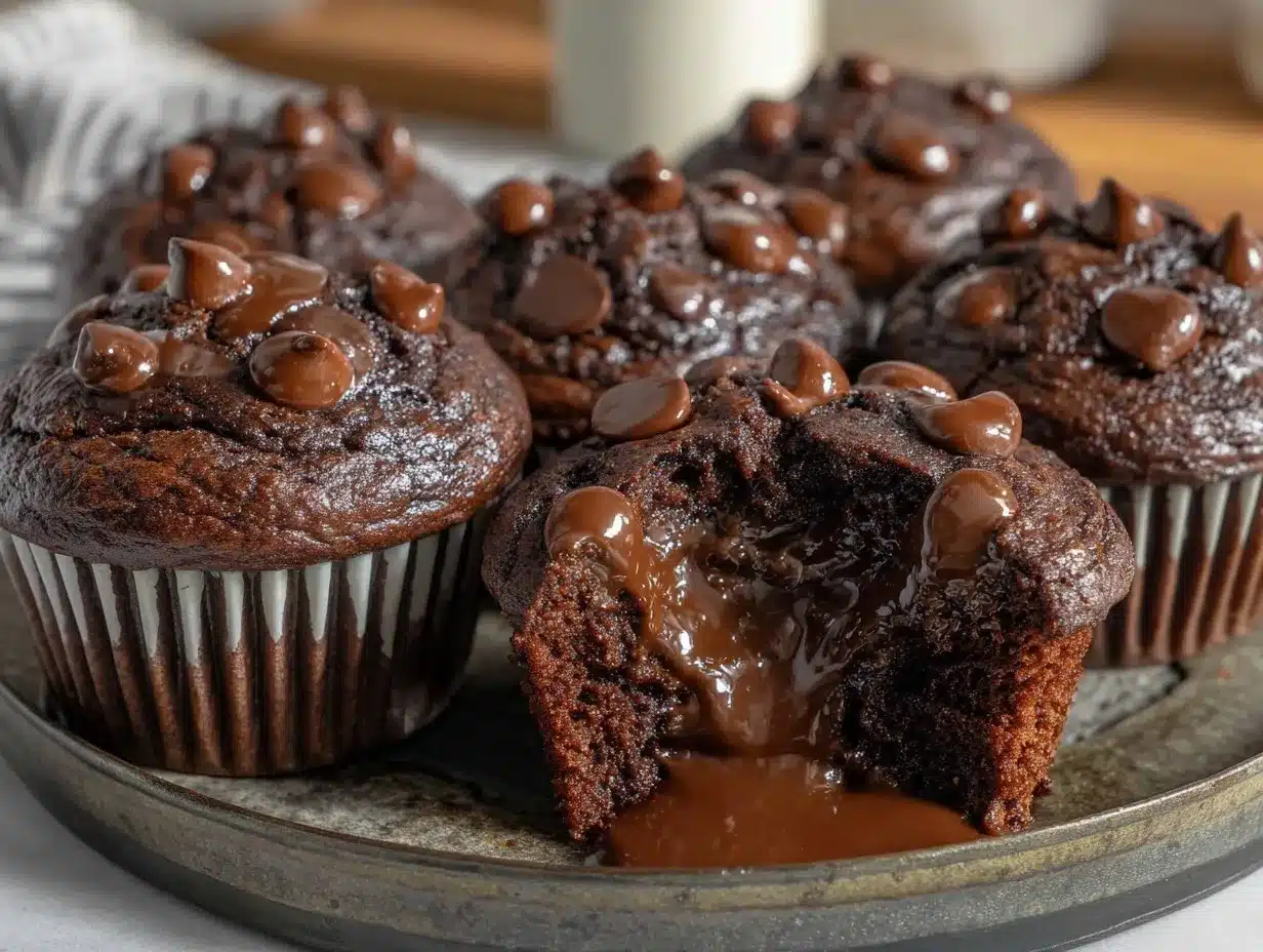 double chocolate muffins with sour cream preparation steps