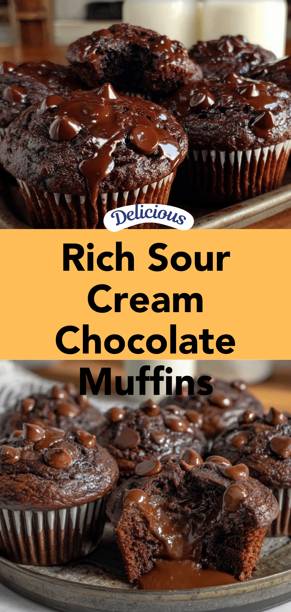 double chocolate muffins with sour cream recipe
