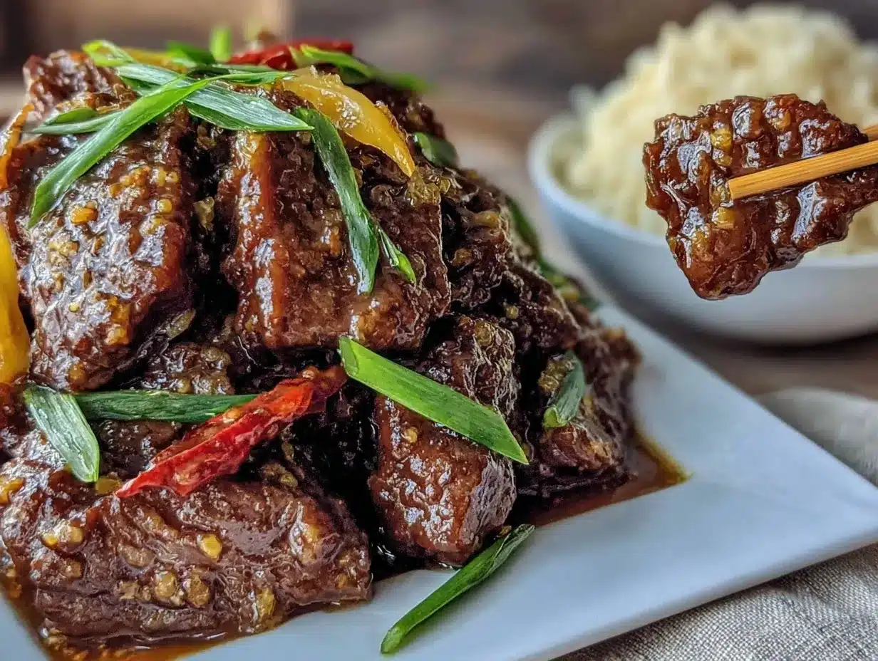 Easy Sticky Mongolian Beef preparation steps