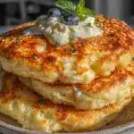 fluffy greek yogurt protein pancakes - featured image