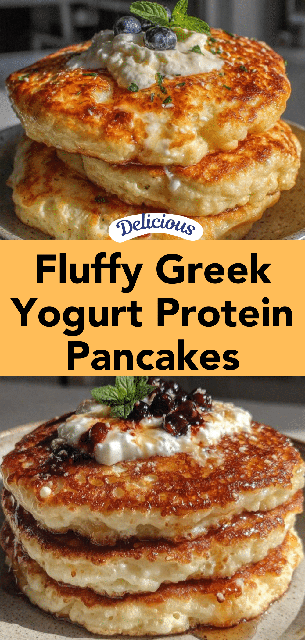 fluffy greek yogurt protein pancakes recipe
