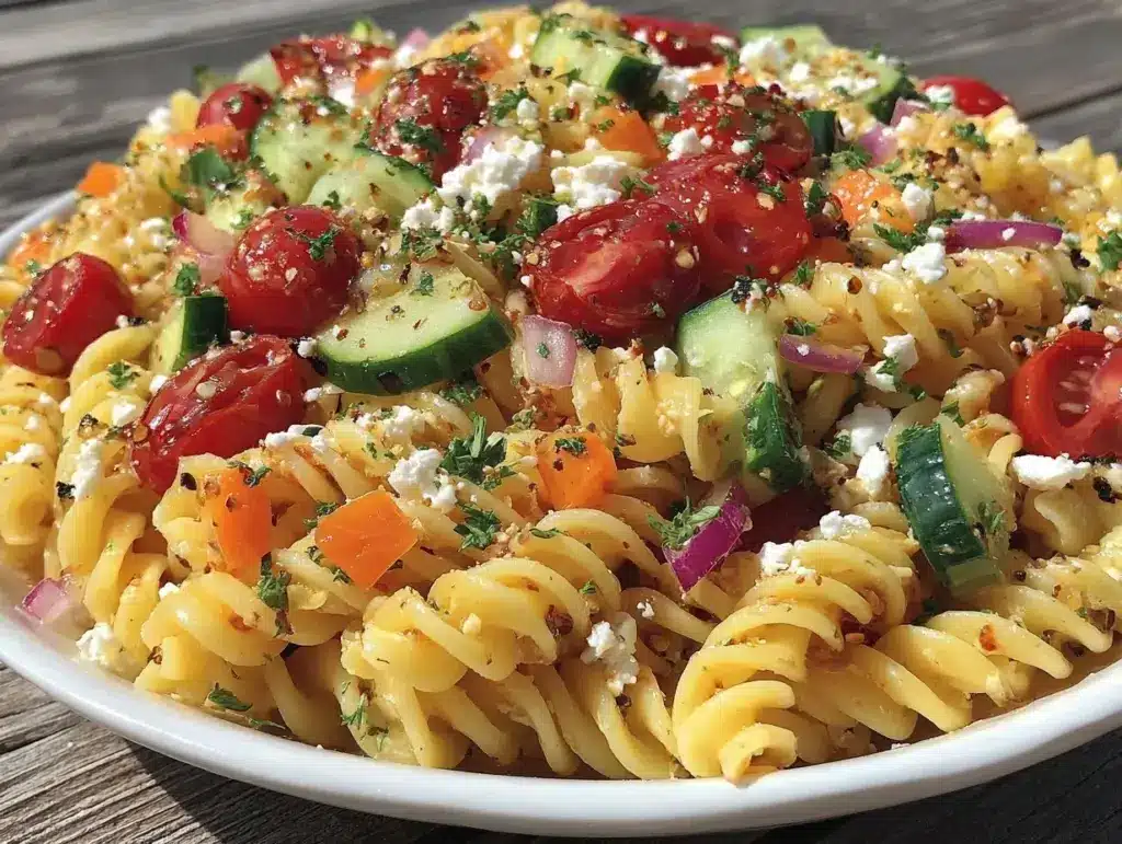 fresh flavorful pasta salad recipe - featured image
