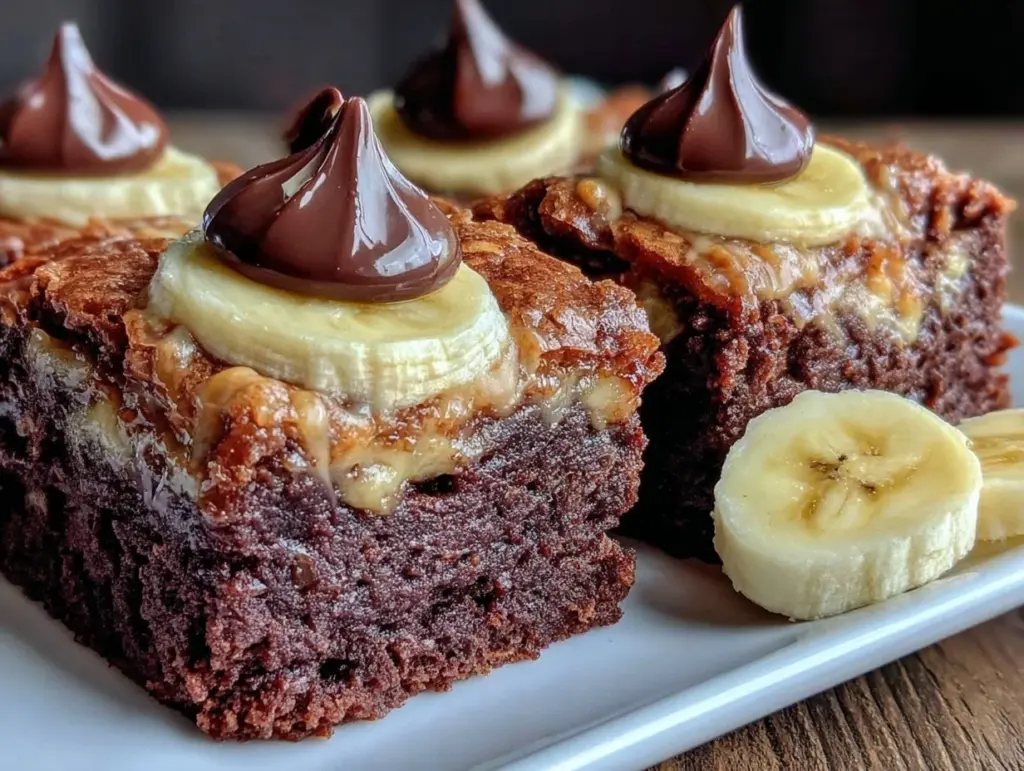 fudgy banana bread brownies - featured image