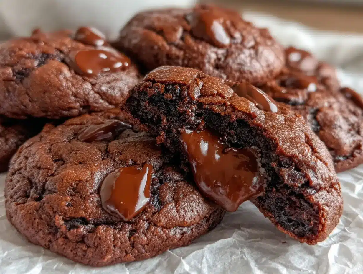 fudgy chocolate brownie cookies preparation steps