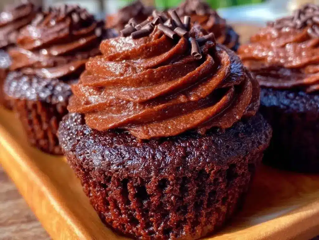 fudgy decadent chocolate cupcakes - featured image
