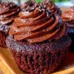 fudgy decadent chocolate cupcakes - featured image