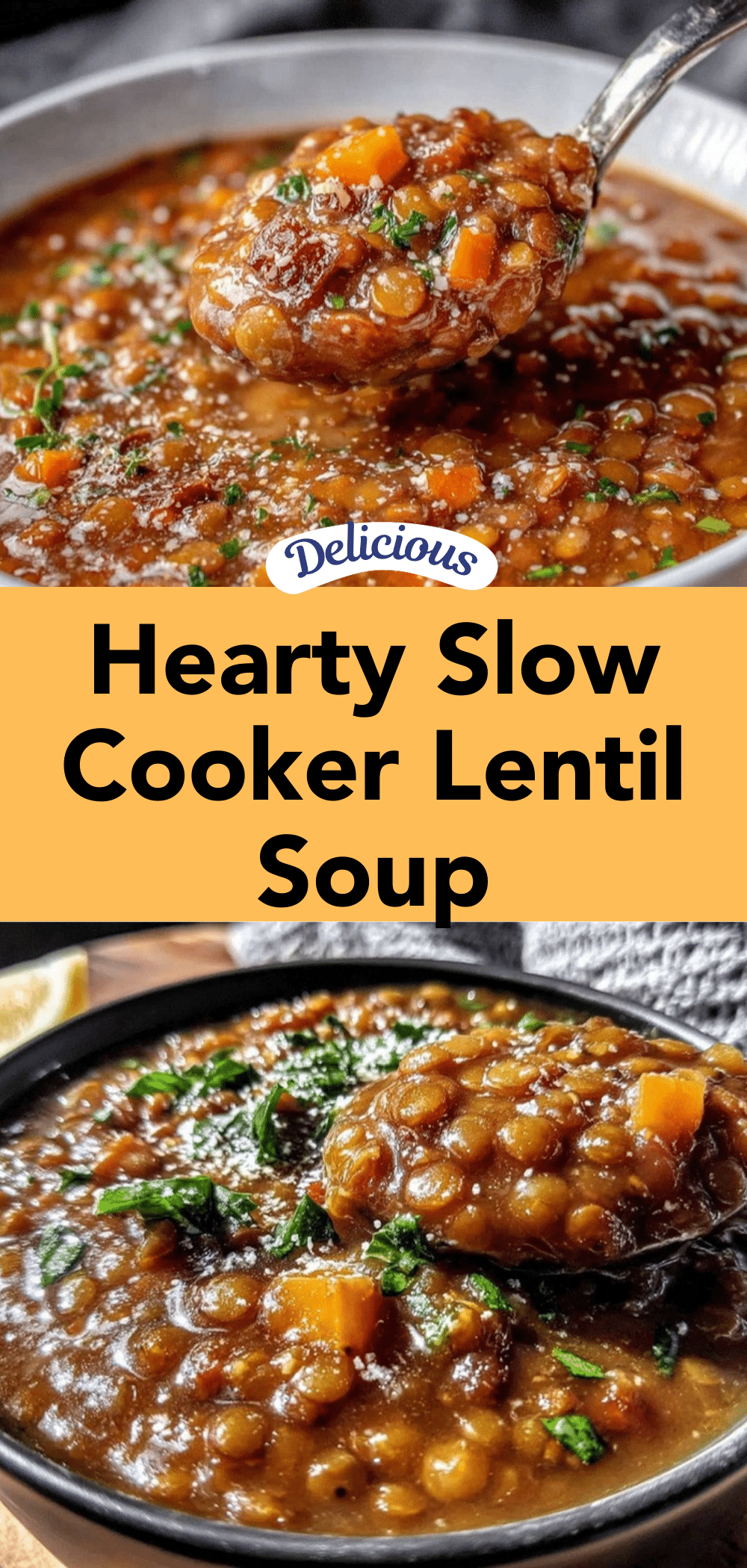 hearty slow cooker lentil soup recipe