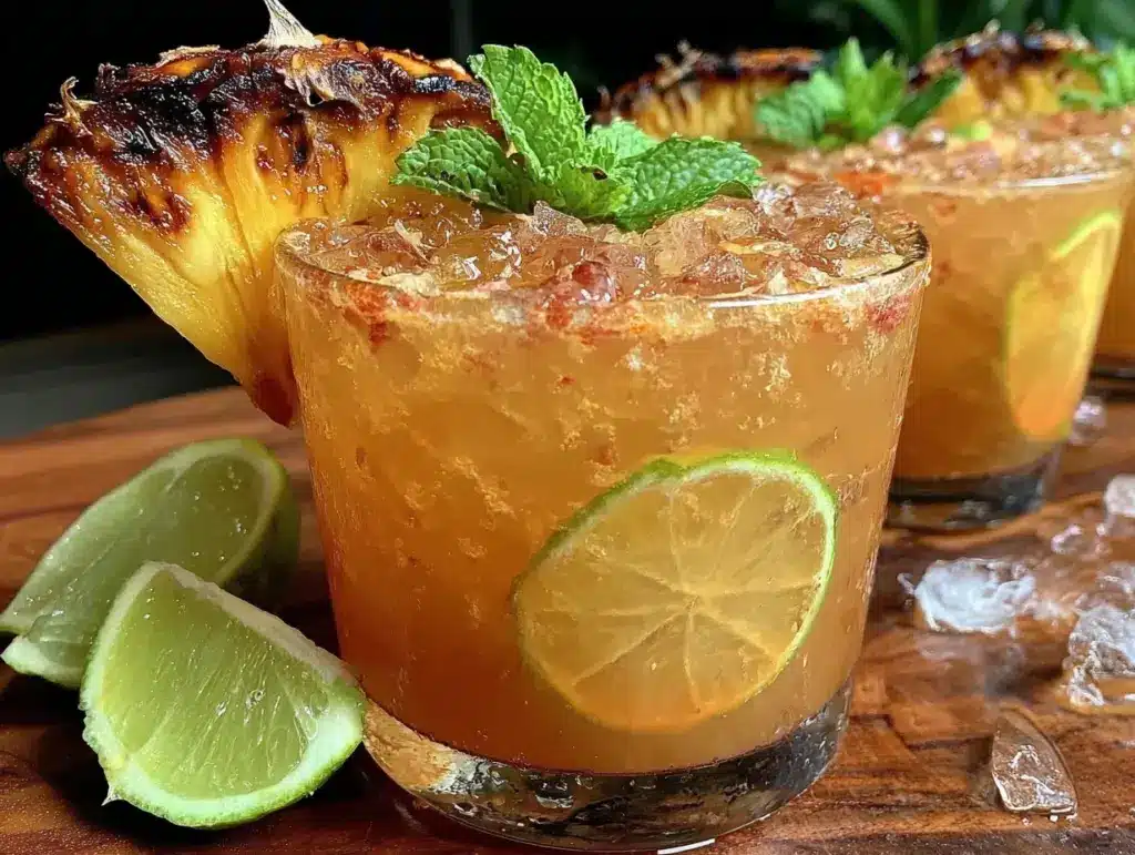 iced pineapple mint green tea - featured image