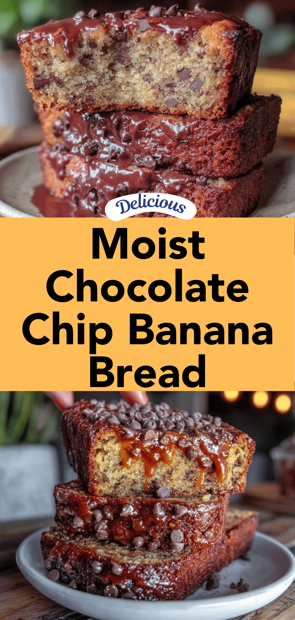 moist chocolate chip banana bread recipe