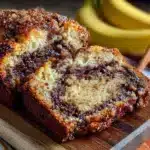 moist cinnamon swirl banana bread - featured image