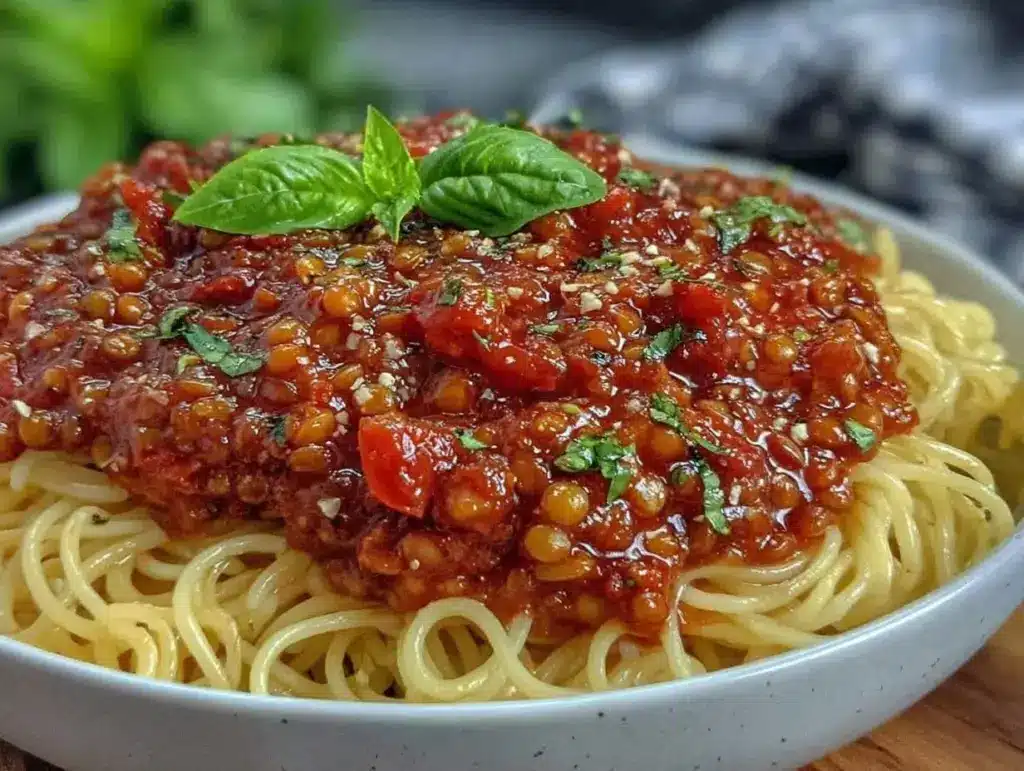 red lentil spaghetti sauce - featured image