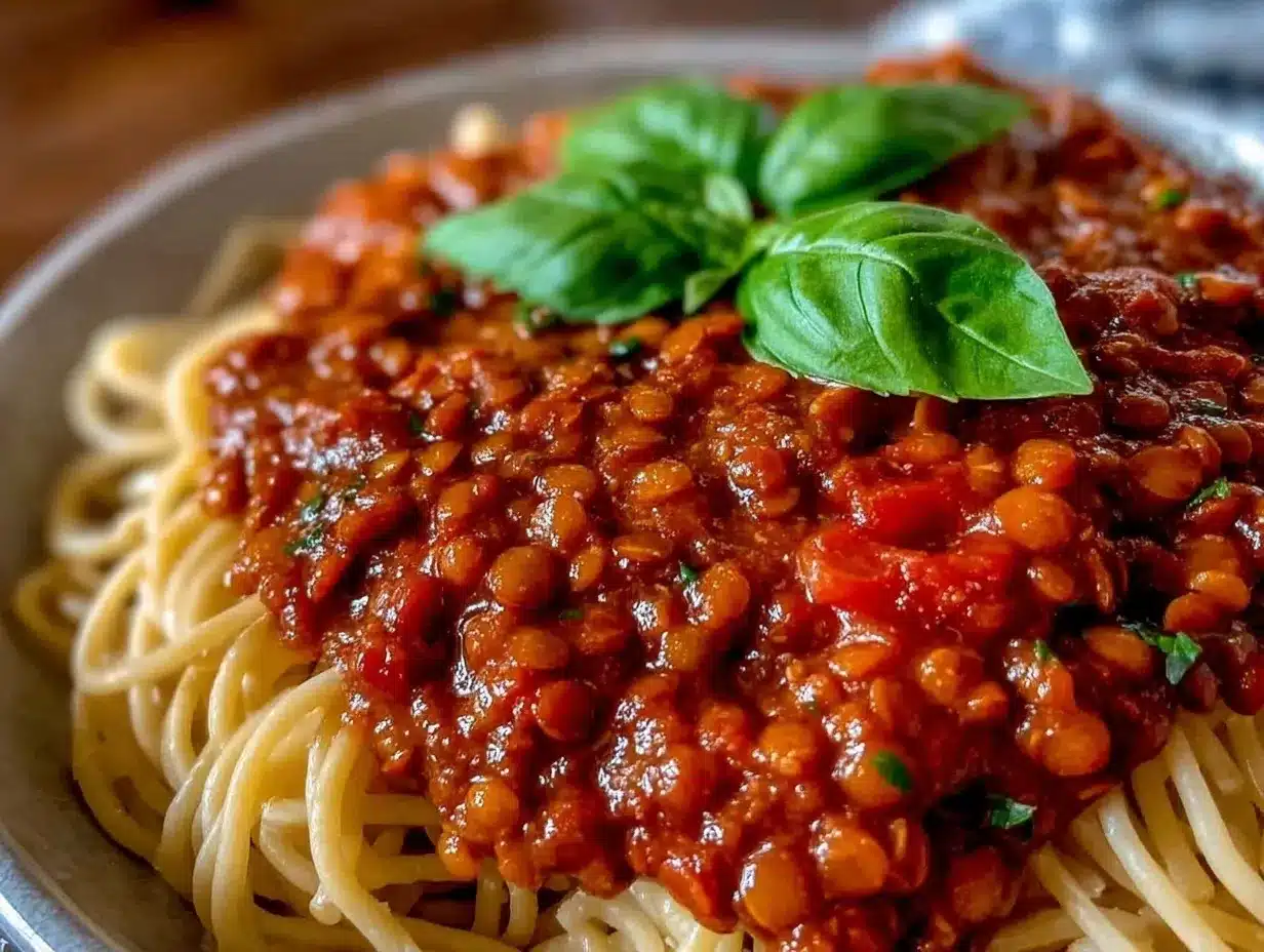 red lentil spaghetti sauce preparation steps