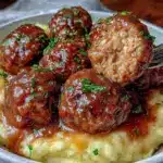 slow cooker salisbury steak meatballs - featured image