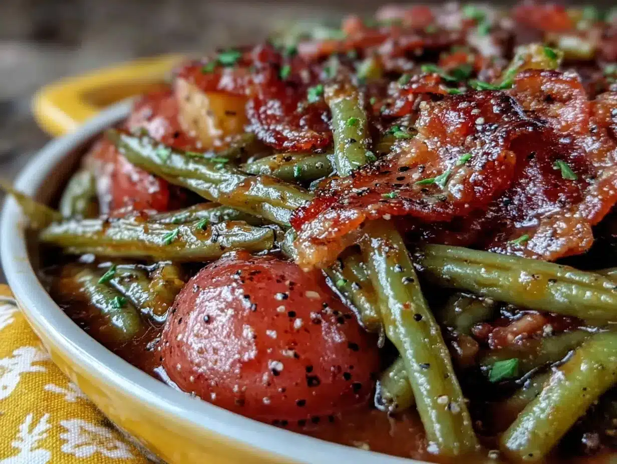 smothered green beans and potatoes preparation steps