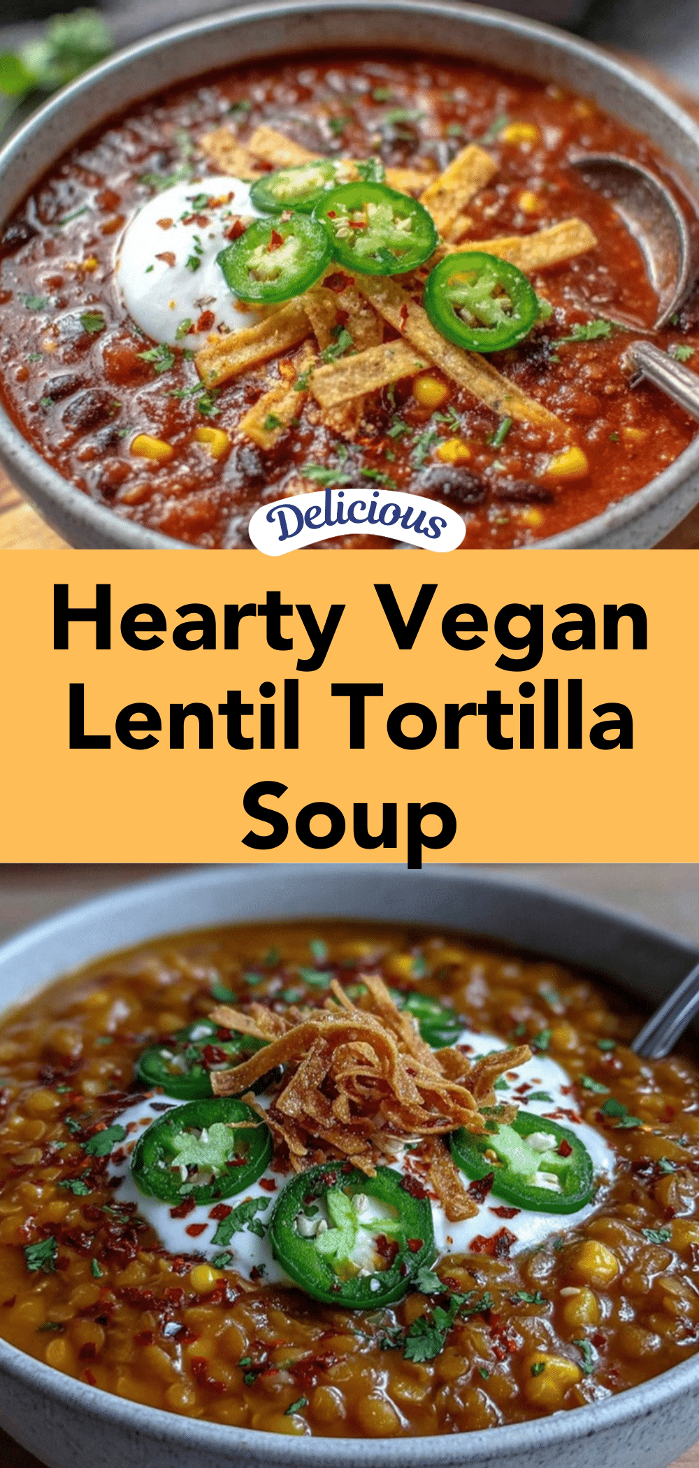 vegan lentil tortilla soup recipe