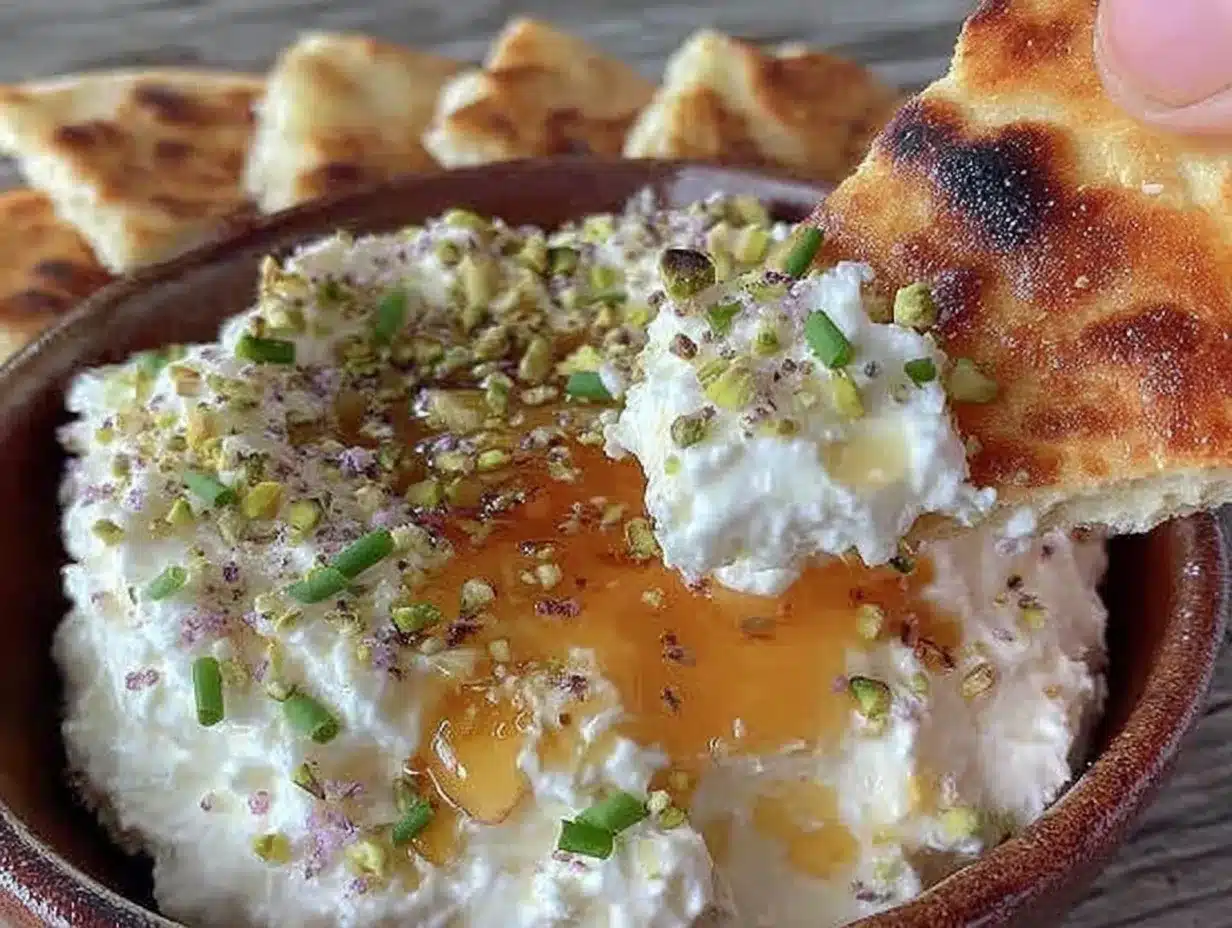 whipped feta honey dip preparation steps