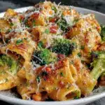 baked broccoli chickpea pasta - featured image