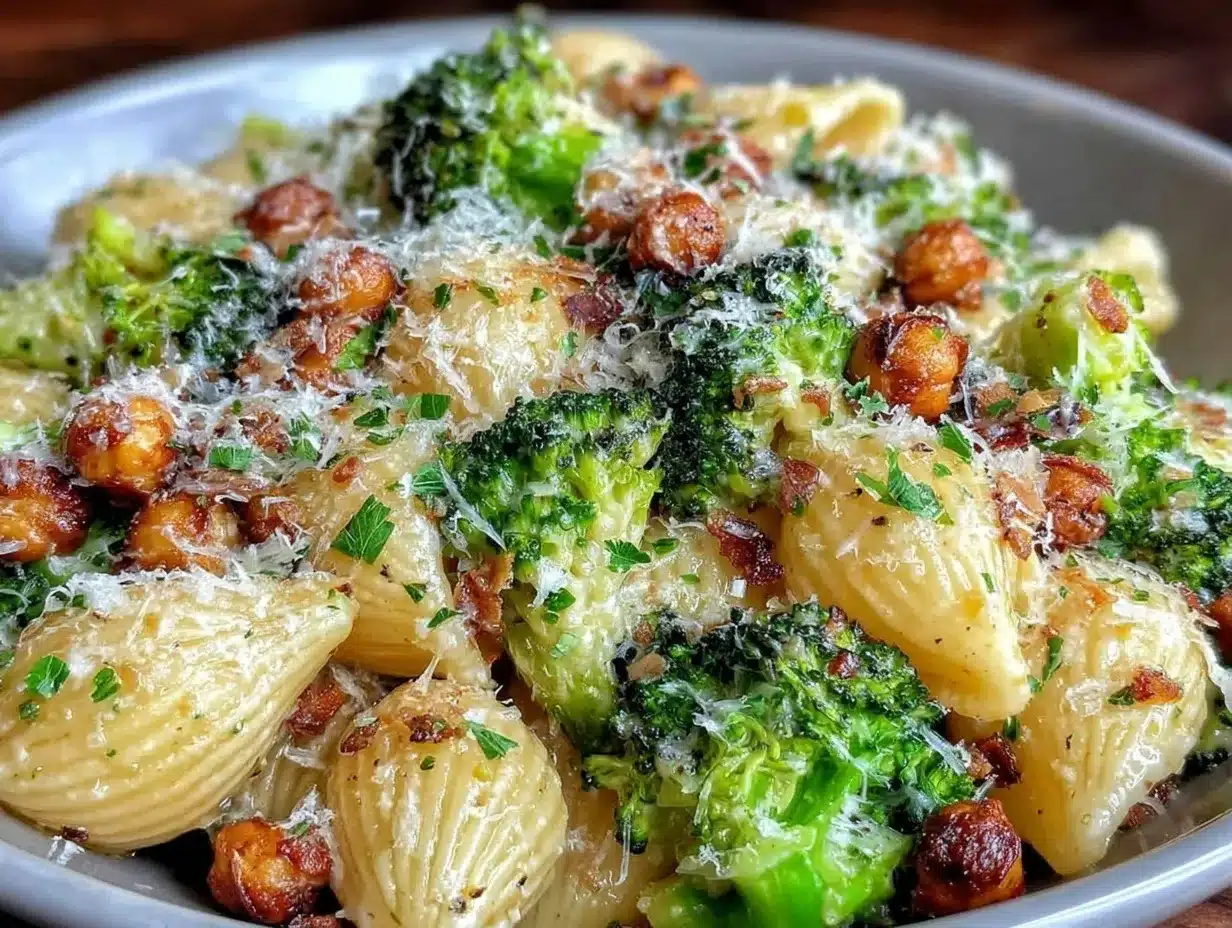 baked broccoli chickpea pasta preparation steps
