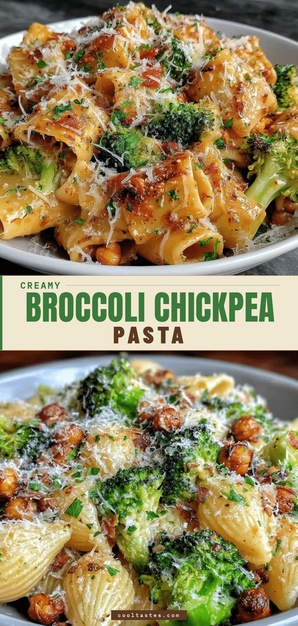 baked broccoli chickpea pasta recipe