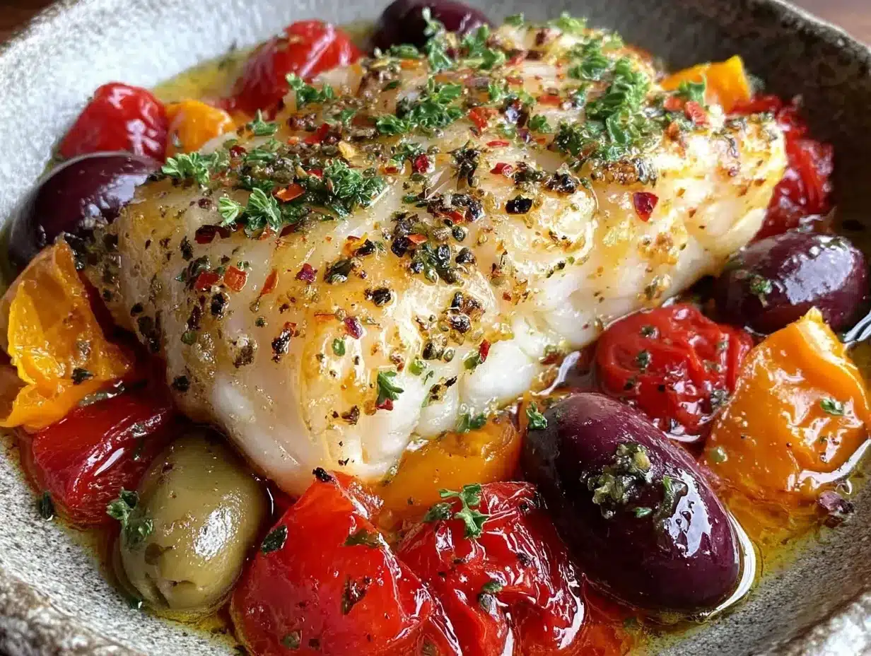 baked cod with olives preparation steps