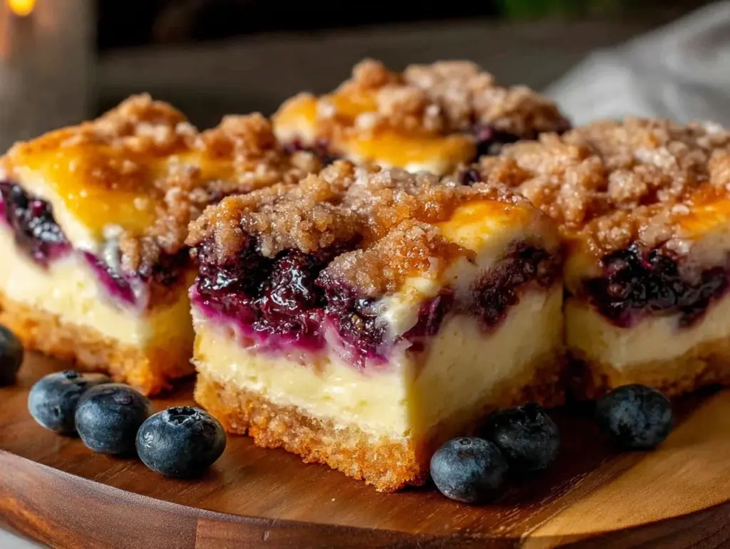 buttery blueberry cream cheese bars - featured image
