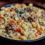 cheesy cheeseburger macaroni soup - featured image