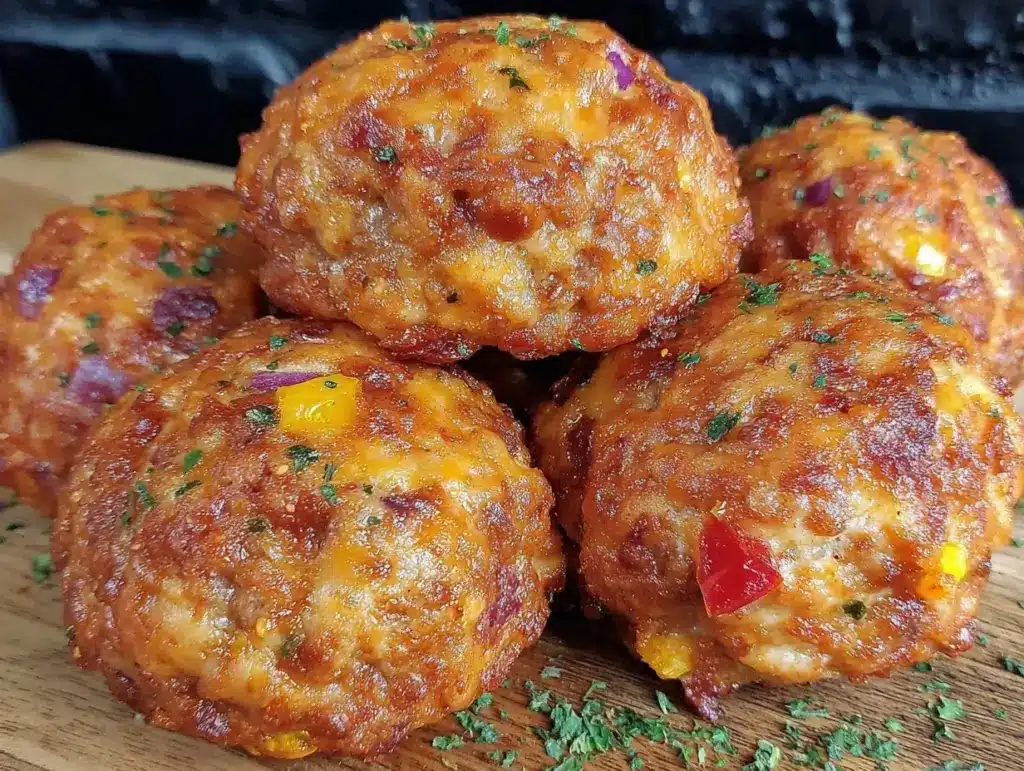 cheesy Rotel sausage balls - featured image