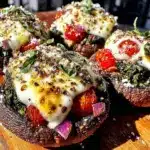 cheesy stuffed portobello mushrooms - featured image