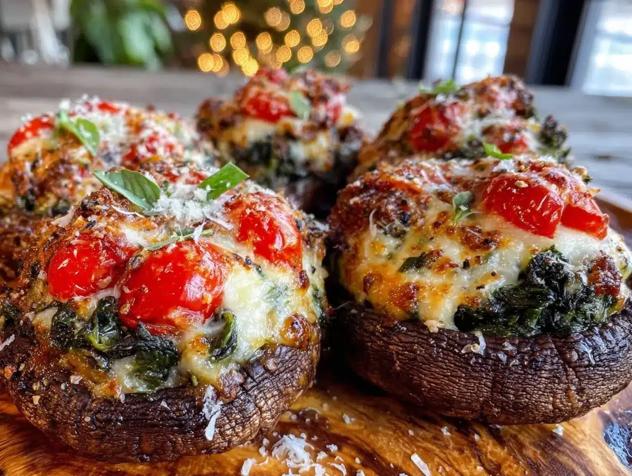 cheesy stuffed portobello mushrooms preparation steps