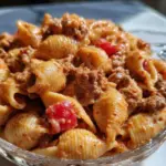 cheesy taco pasta with ground beef - featured image