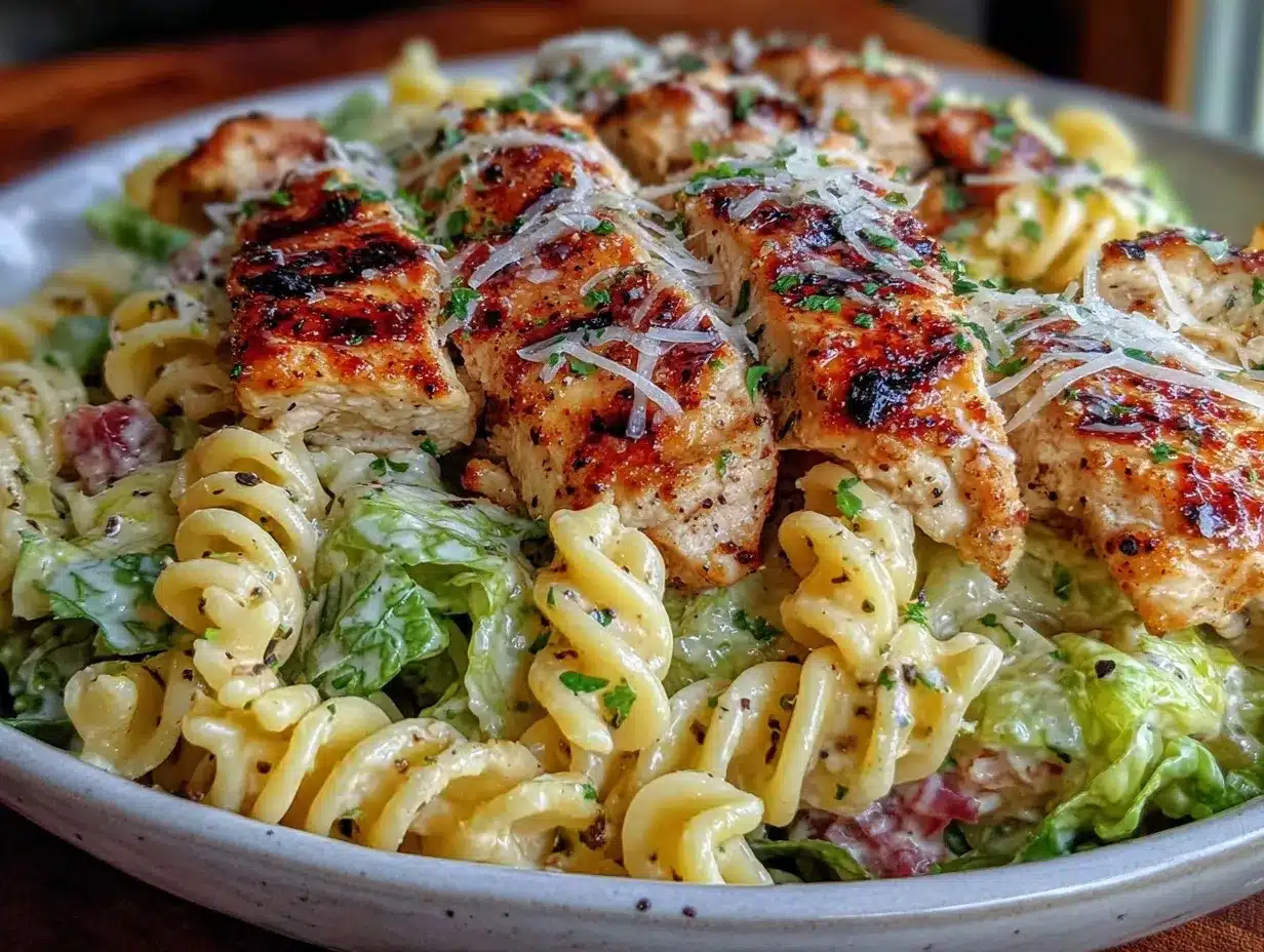 chicken caesar pasta salad preparation steps