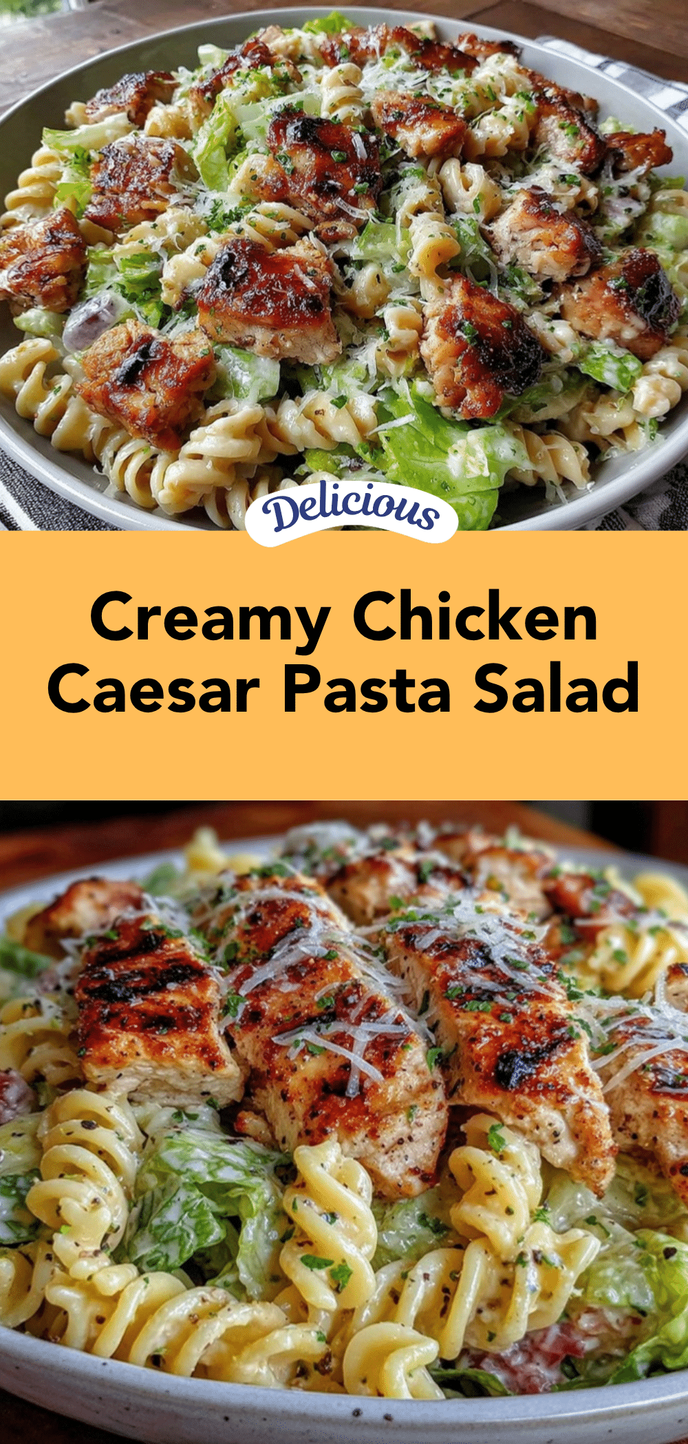 chicken caesar pasta salad recipe