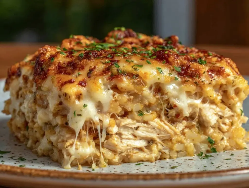 chicken cauliflower rice casserole - featured image