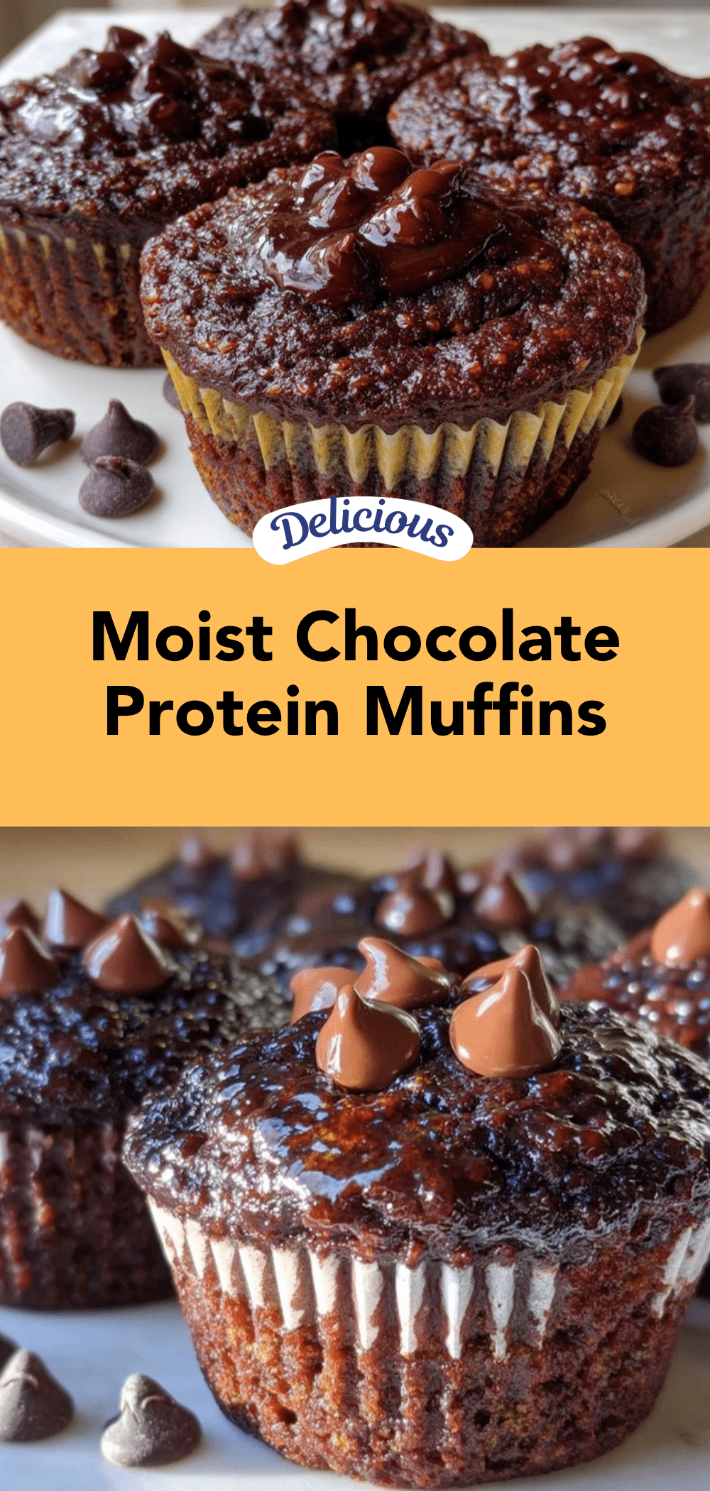 Chocolate Cottage Cheese Protein Muffins recipe
