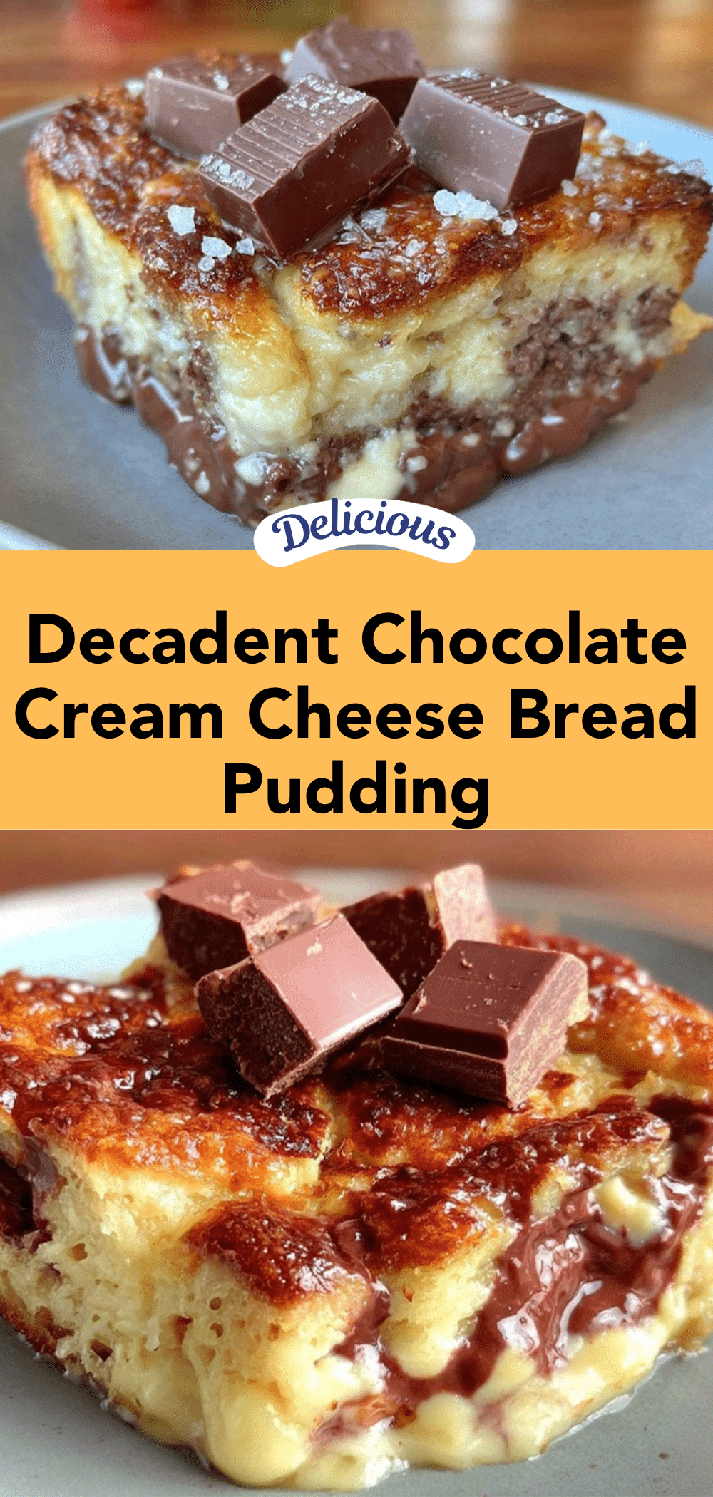 chocolate cream cheese bread pudding recipe