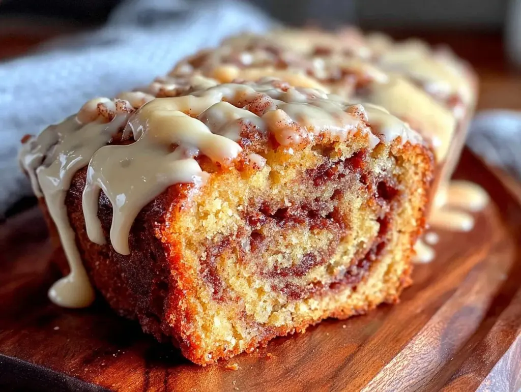 cinnamon roll banana bread - featured image