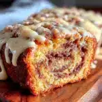 cinnamon roll banana bread - featured image