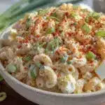 classic creamy old fashioned macaroni salad - featured image