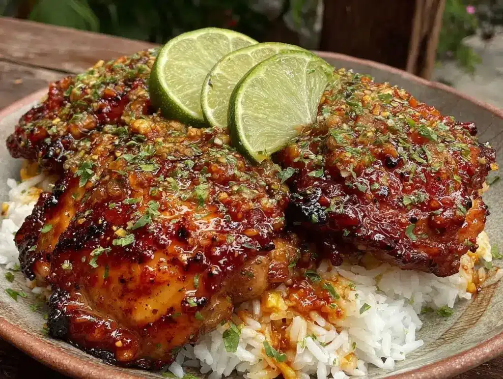 coconut lime chicken and rice - featured image
