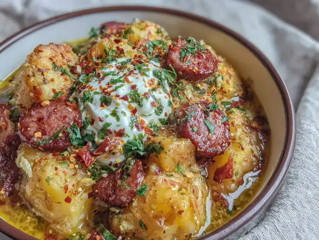 creamy Cajun potato soup crockpot recipe - featured image