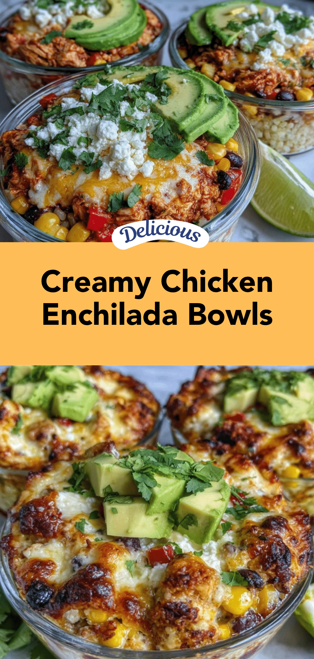 creamy chicken enchilada bowls recipe