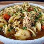 creamy crack chicken noodle soup - featured image