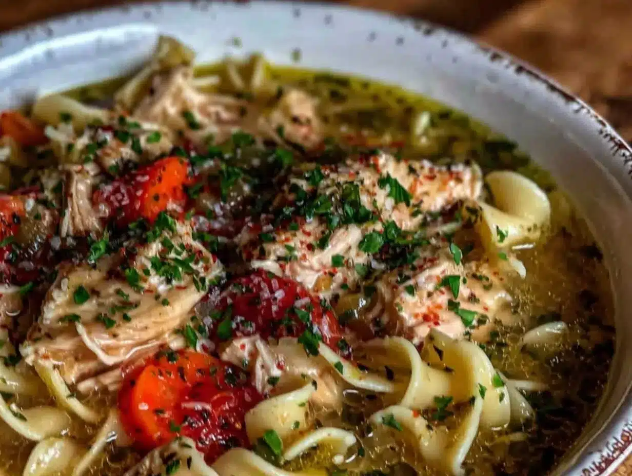 creamy crack chicken noodle soup preparation steps