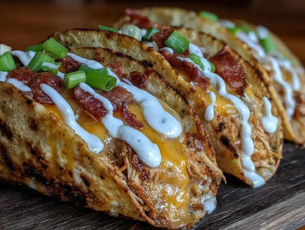 creamy crack chicken tacos - featured image
