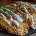 creamy crack chicken tacos - featured image