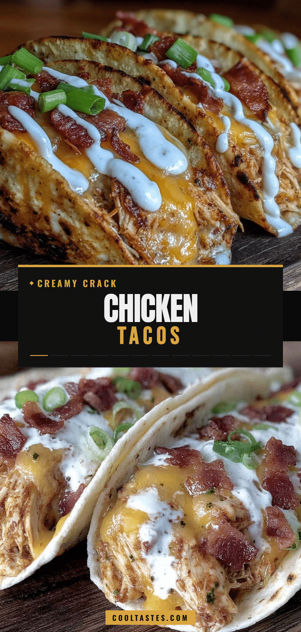 creamy crack chicken tacos recipe